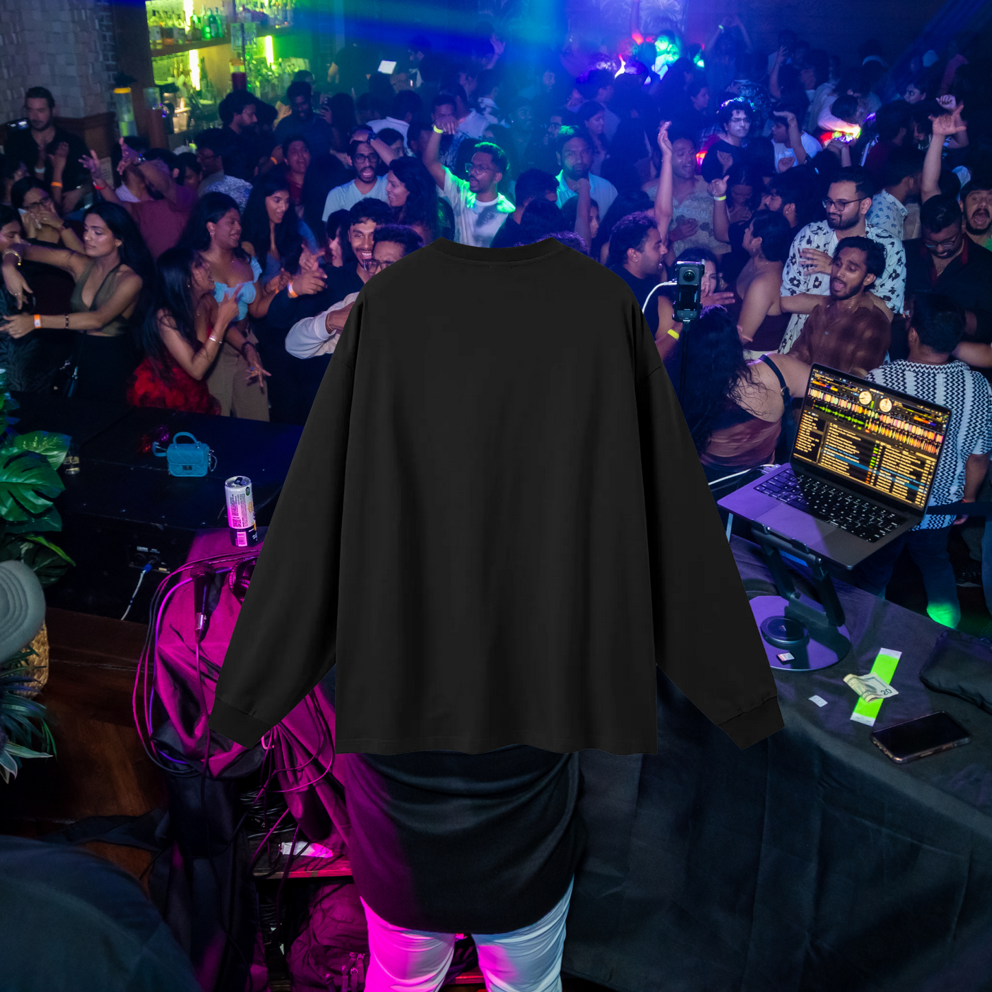 Essentials Long Sleeve Shirt - White on Black